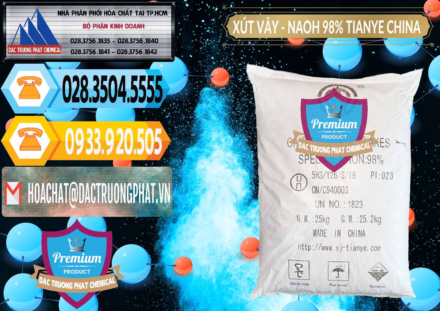 Chuyên bán - phân phối Xút Vảy - NaOH Vảy 98% Tianye Trung Quốc China - 0177 - Phân phối và cung cấp hóa chất tại TP.HCM - hoachattayrua.net