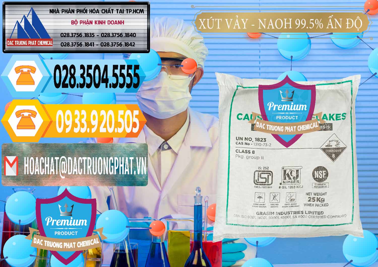 Bán _ phân phối Xút Vảy - NaOH Vảy 99.5% Aditya Birla Grasim Ấn Độ India - 0170 - Cty cung cấp _ bán hóa chất tại TP.HCM - hoachattayrua.net