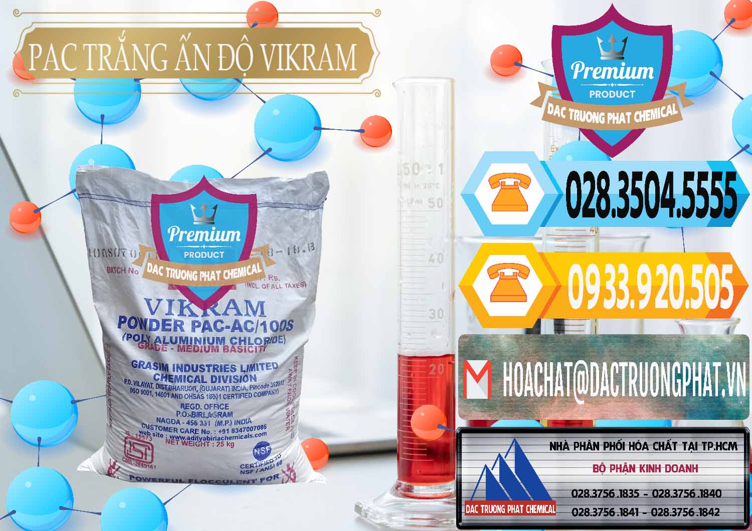 Công ty nhập khẩu & bán PAC - Polyaluminium Chloride Ấn Độ India Vikram - 0120 - Công ty chuyên phân phối - cung ứng hóa chất tại TP.HCM - hoachattayrua.net