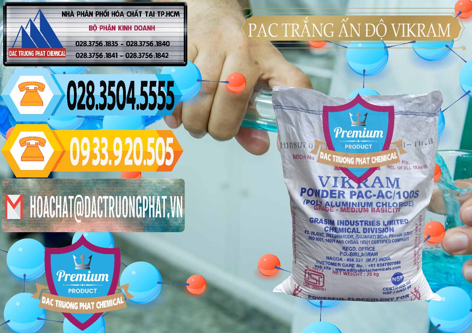 Chuyên cung ứng - bán PAC - Polyaluminium Chloride Ấn Độ India Vikram - 0120 - Cty kinh doanh và phân phối hóa chất tại TP.HCM - hoachattayrua.net