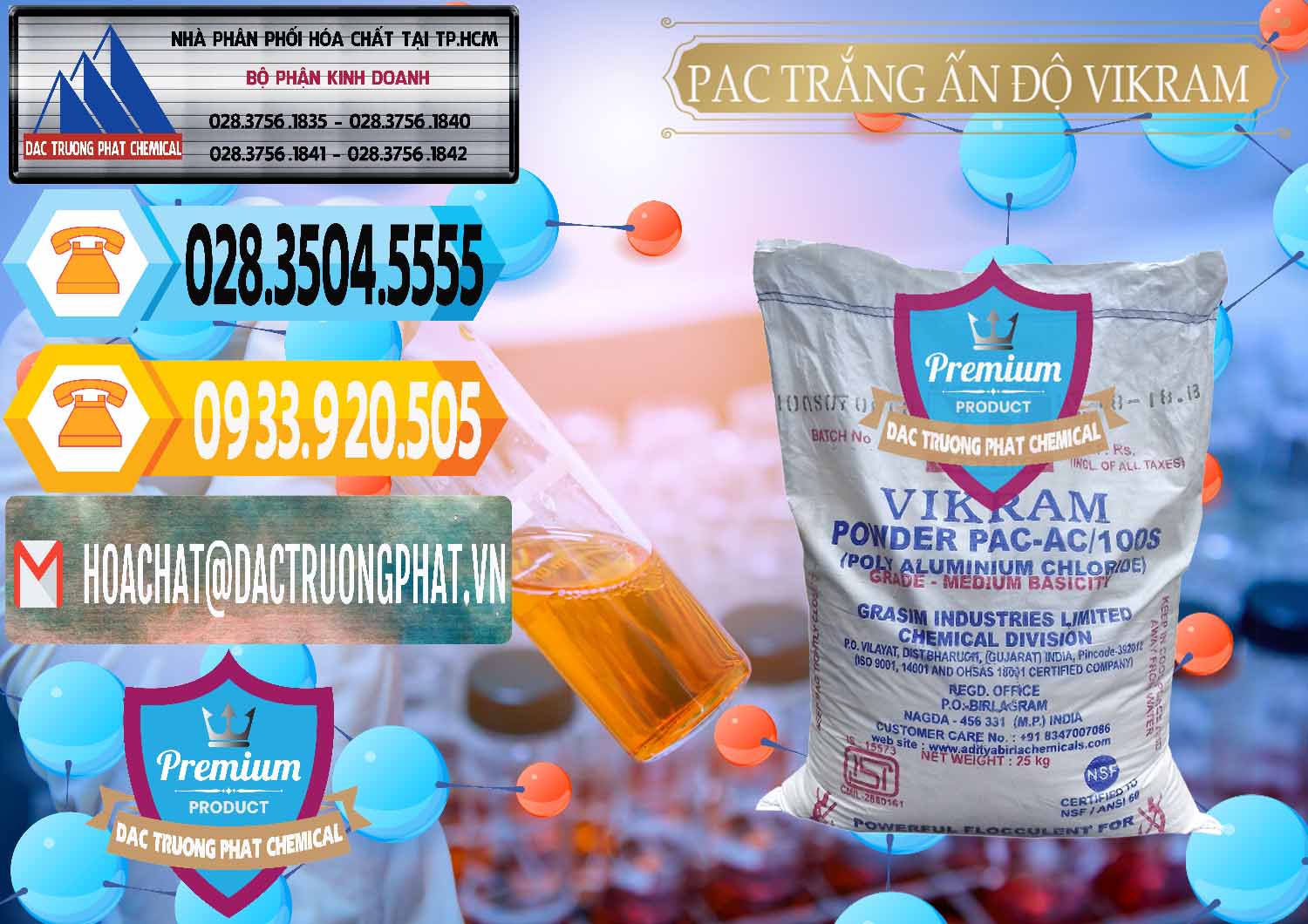 PAC - Polyaluminium Chloride Ấn Độ India Vikram Công ty chuyên cung cấp & bán PAC - Polyaluminium Chloride Ấn Độ India Vikram - 0120 - Bán _ phân phối hóa chất tại TP.HCM - hoachattayrua.net