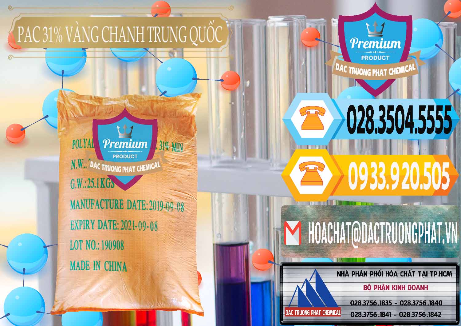 Đơn vị chuyên bán - phân phối PAC - Polyaluminium Chloride 28-31% Vàng Chanh Trung Quốc China - 0109 - Nơi chuyên phân phối ( nhập khẩu ) hóa chất tại TP.HCM - hoachattayrua.net