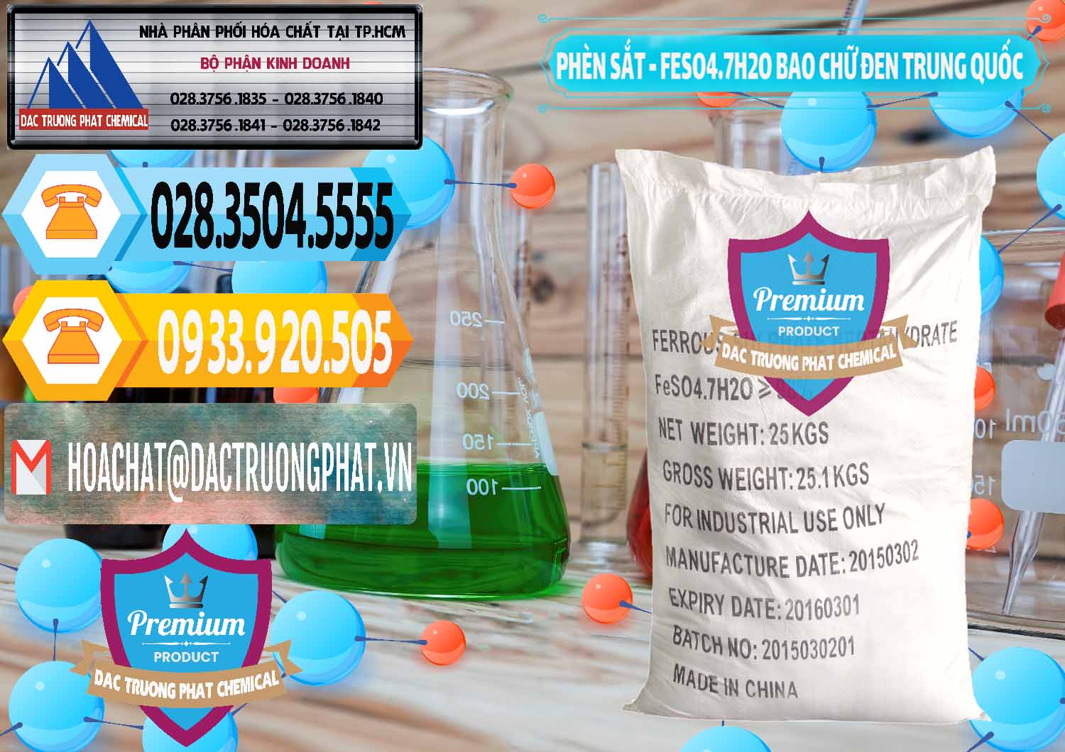 Cty nhập khẩu - bán Phèn Sắt - FeSO4.7H2O Bao Chữ Đen Trung Quốc China - 0234 - Đơn vị cung cấp ( phân phối ) hóa chất tại TP.HCM - hoachattayrua.net