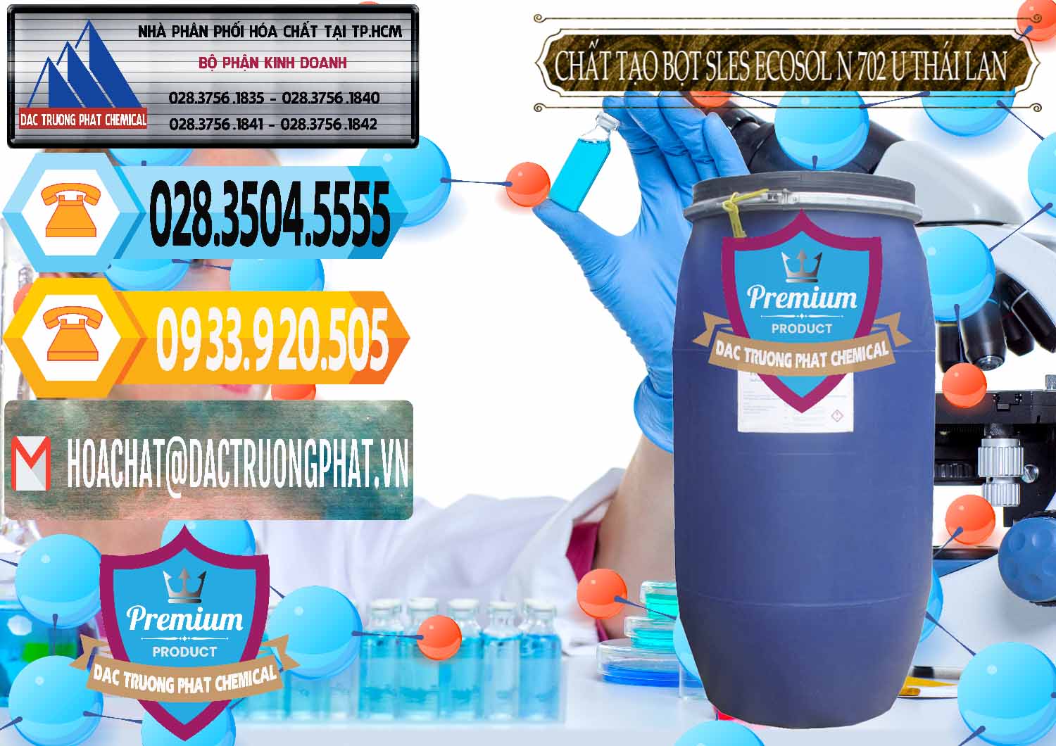 Cty bán và cung cấp Chất Tạo Bọt Sles - Sodium Lauryl Ether Sulphate Ecosol N 702 U Thái Lan - 0254 - Nhập khẩu - cung cấp hóa chất tại TP.HCM - hoachattayrua.net