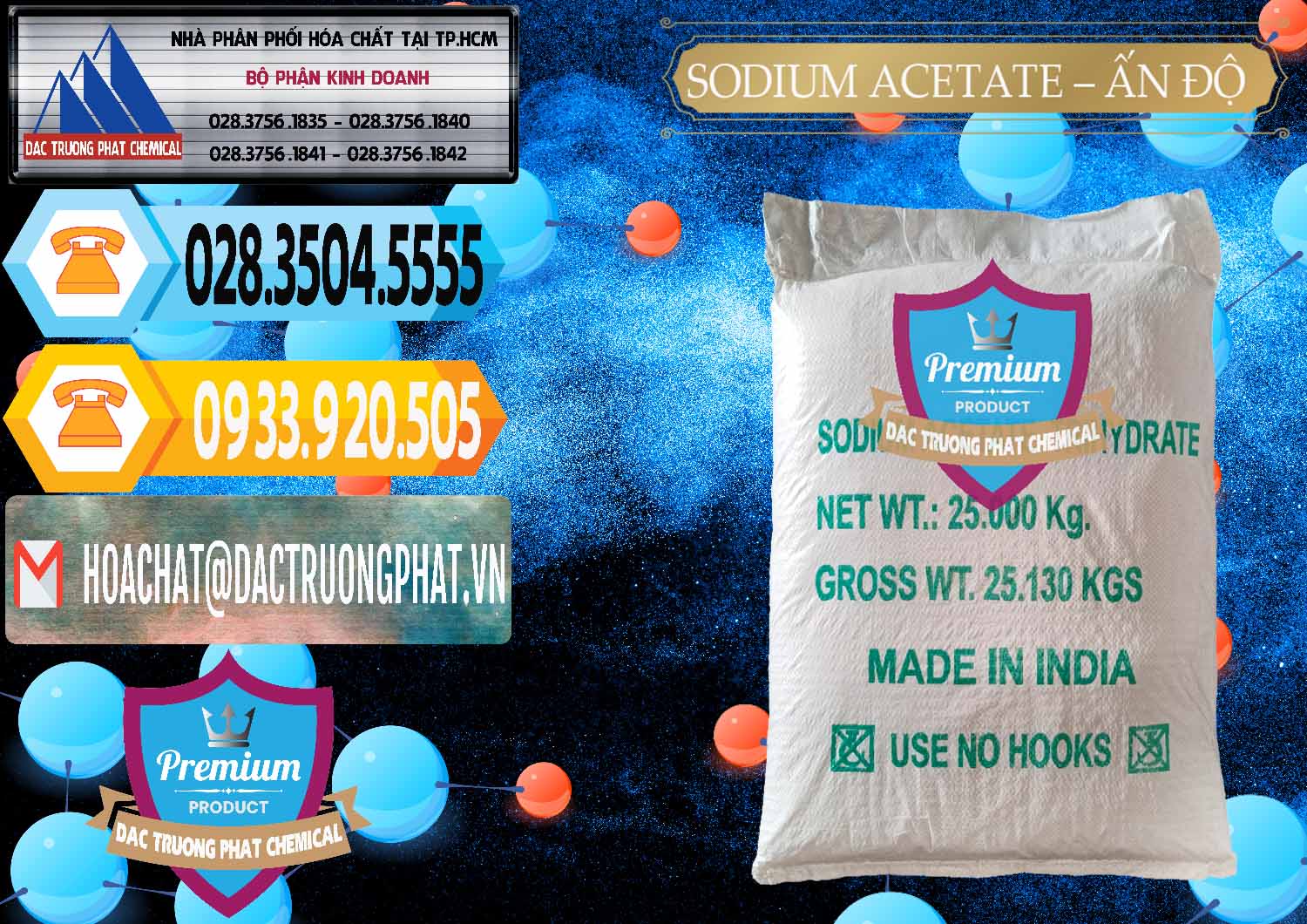 Cty cung ứng _ bán Sodium Acetate - Natri Acetate Ấn Độ India - 0133 - Chuyên kinh doanh - phân phối hóa chất tại TP.HCM - hoachattayrua.net