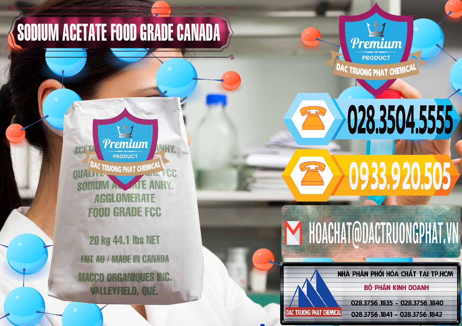 Đơn vị chuyên cung ứng và bán Sodium Acetate - Natri Acetate Food Grade Canada - 0282 - Nhà phân phối và cung cấp hóa chất tại TP.HCM - hoachattayrua.net