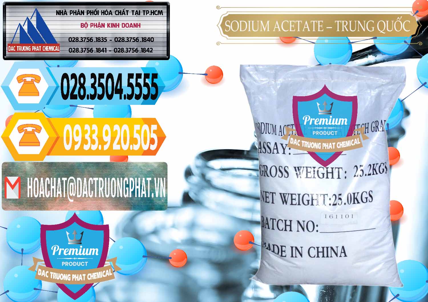Cty cung cấp và bán Sodium Acetate - Natri Acetate Trung Quốc China - 0134 - Nhà cung cấp & phân phối hóa chất tại TP.HCM - hoachattayrua.net