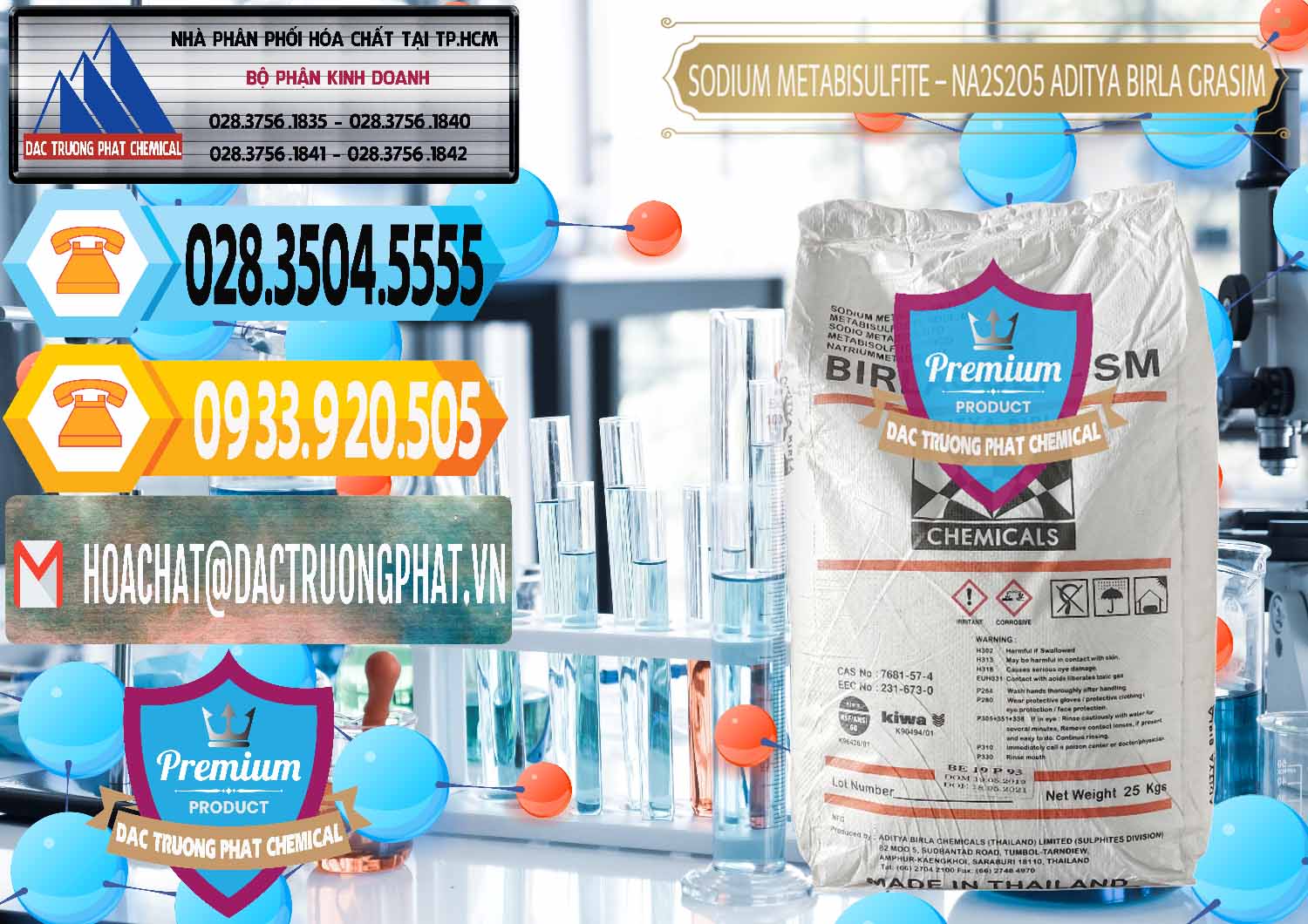 Đơn vị nhập khẩu & bán Sodium Metabisulfite - NA2S2O5 Thái Lan Aditya Birla Grasim - 0144 - Đơn vị chuyên kinh doanh ( cung cấp ) hóa chất tại TP.HCM - hoachattayrua.net