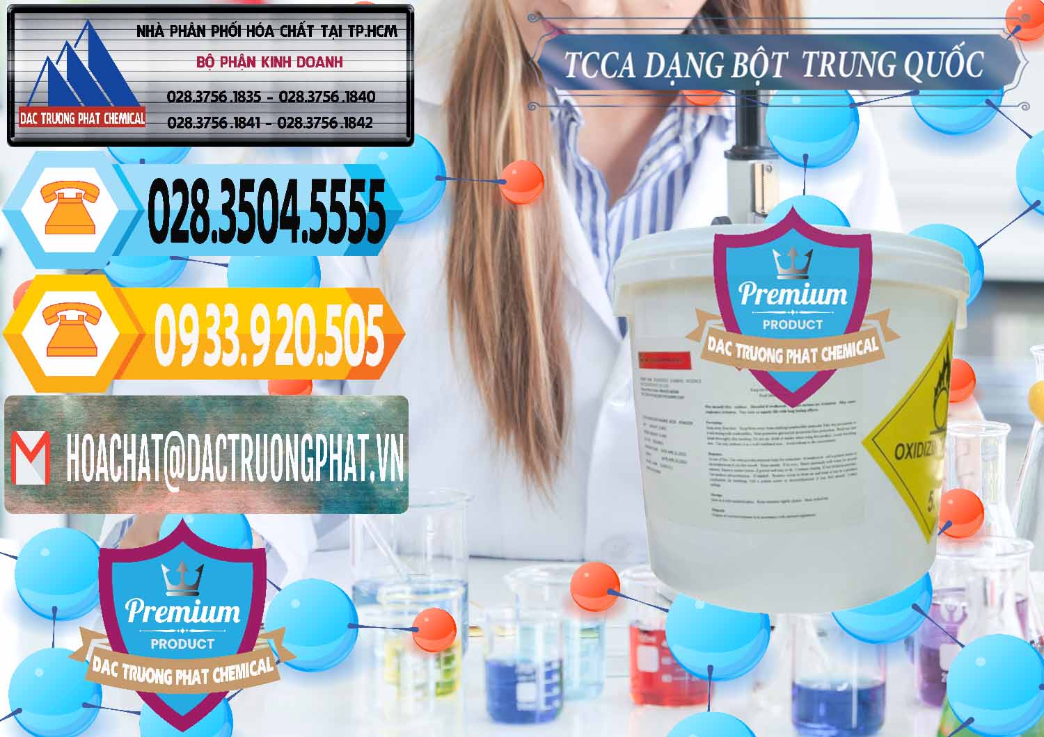 Cty bán và cung cấp TCCA - Acid Trichloroisocyanuric Dạng Bột Thùng 5kg Trung Quốc China - 0378 - Cty chuyên kinh doanh ( cung cấp ) hóa chất tại TP.HCM - hoachattayrua.net