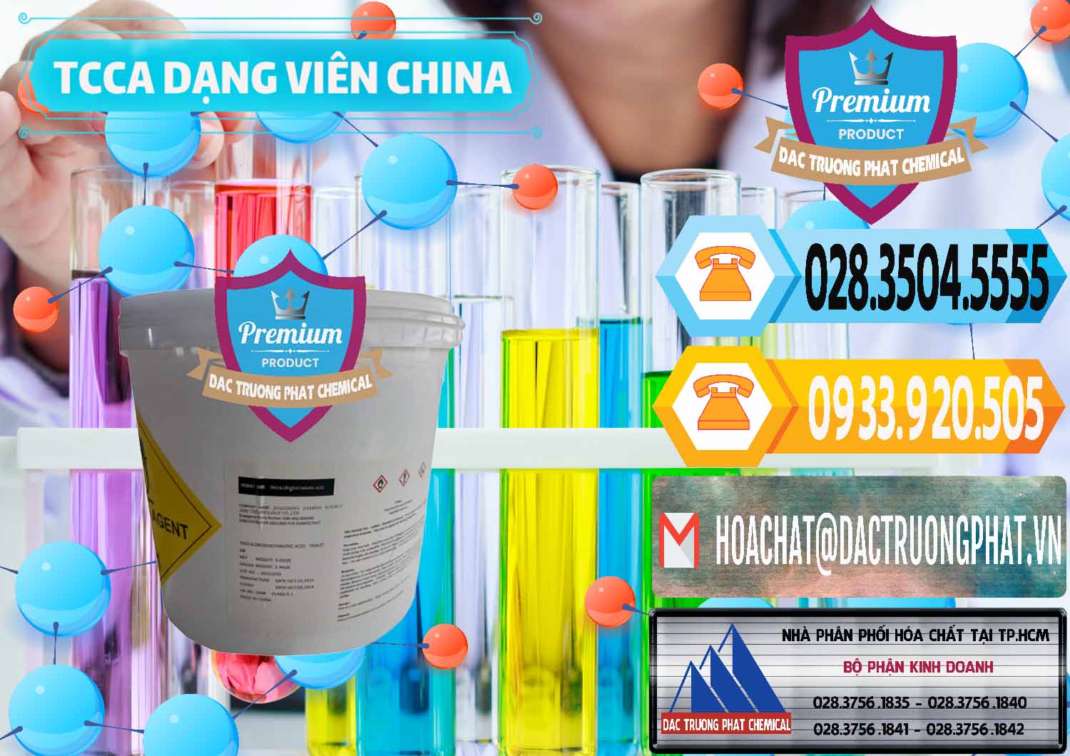 Cty cung cấp _ bán TCCA - Acid Trichloroisocyanuric Dạng Viên Thùng 5kg Trung Quốc China - 0379 - Công ty cung ứng - phân phối hóa chất tại TP.HCM - hoachattayrua.net