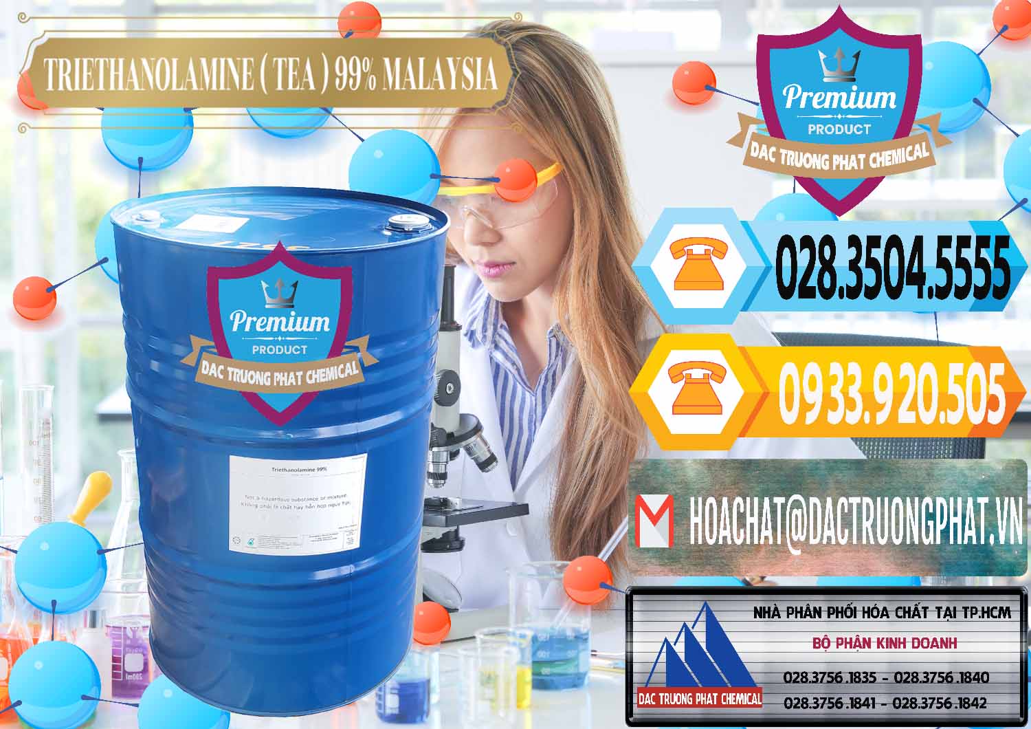 Nơi bán _ cung cấp TEA - Triethanolamine 99% Mã Lai Malaysia - 0323 - Cty chuyên cung ứng _ phân phối hóa chất tại TP.HCM - hoachattayrua.net
