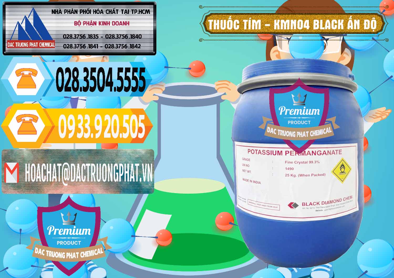 Công ty chuyên cung cấp - bán Thuốc Tím - KMNO4 Black Diamond Ấn Độ India - 0414 - Nhà nhập khẩu và cung cấp hóa chất tại TP.HCM - hoachattayrua.net