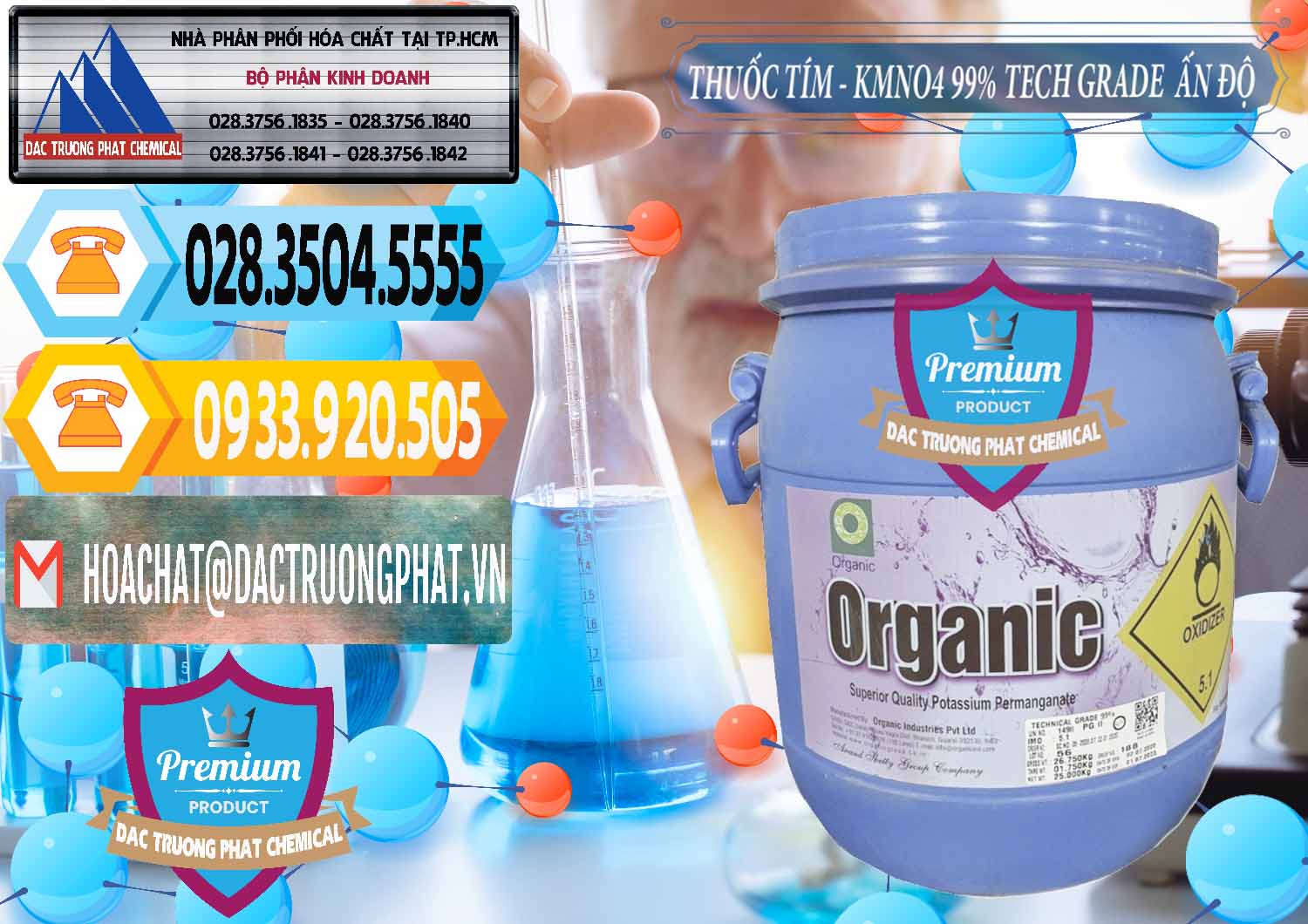 Nơi bán và phân phối Thuốc Tím - KMNO4 99% Organic Group Ấn Độ India - 0250 - Kinh doanh và phân phối hóa chất tại TP.HCM - hoachattayrua.net