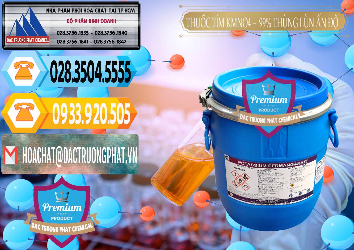 Chuyên kinh doanh ( bán ) Thuốc Tím - KMNO4 Thùng Lùn 99% Magnesia Chemicals Ấn Độ India - 0165 - Cung cấp và phân phối hóa chất tại TP.HCM - hoachattayrua.net
