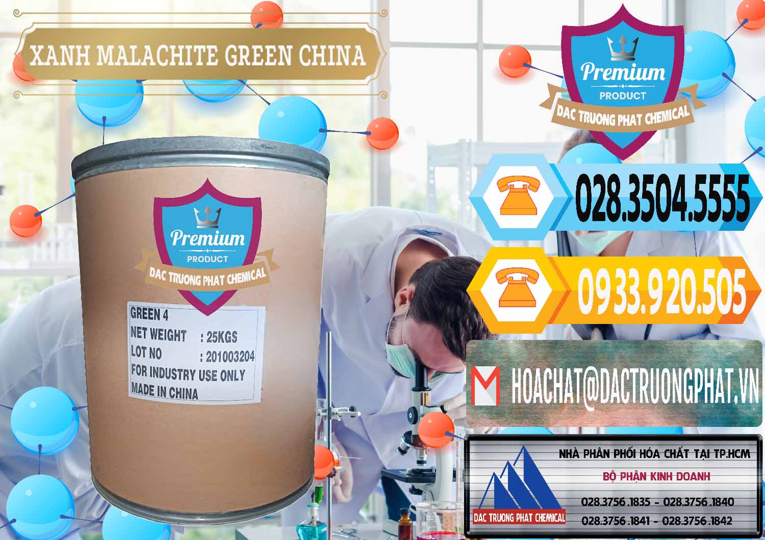 Nơi phân phối và bán Xanh Malachite Green Trung Quốc China - 0325 - Chuyên phân phối và cung ứng hóa chất tại TP.HCM - hoachattayrua.net