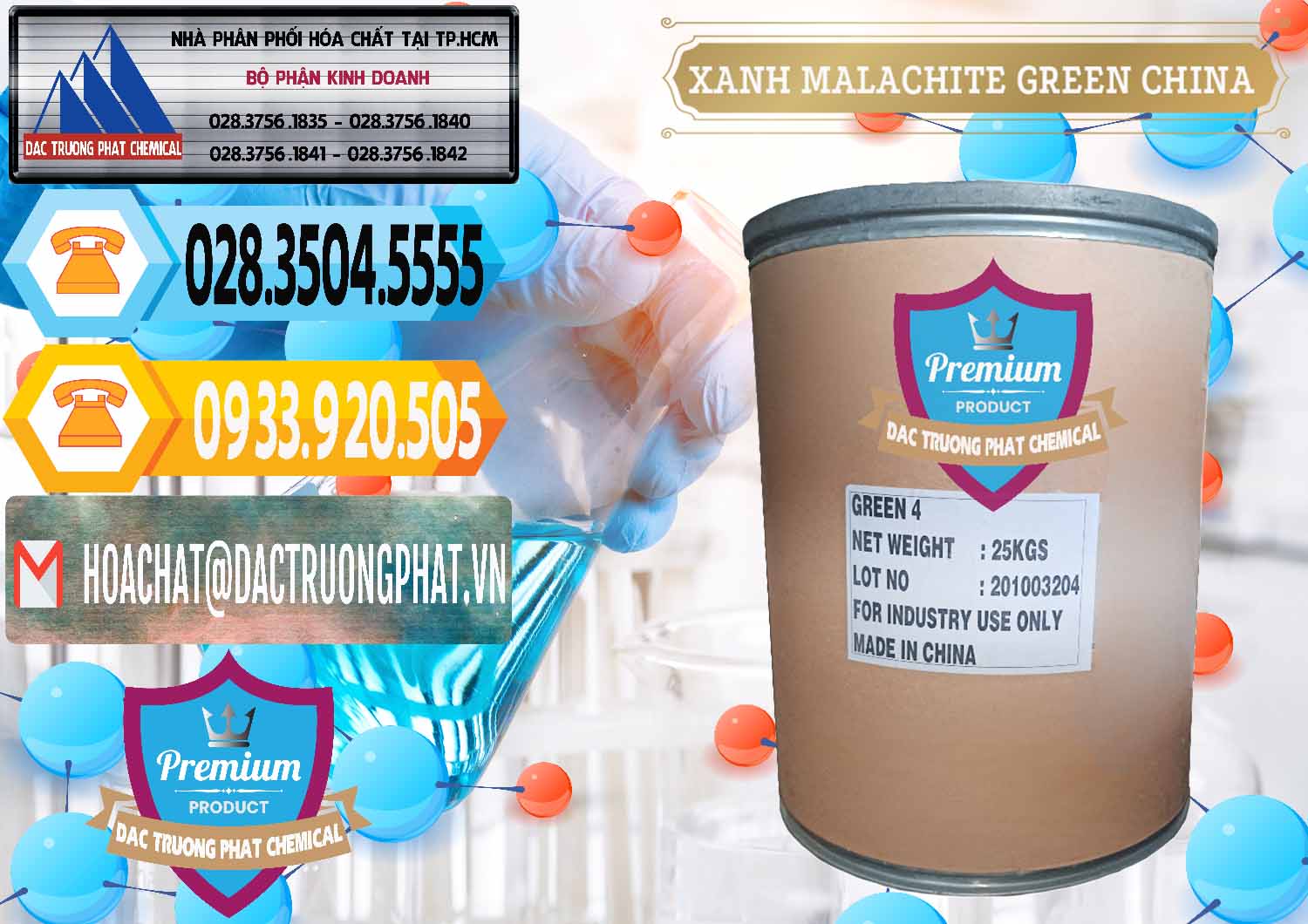 Cty chuyên bán _ phân phối Xanh Malachite Green Trung Quốc China - 0325 - Chuyên nhập khẩu & cung cấp hóa chất tại TP.HCM - hoachattayrua.net
