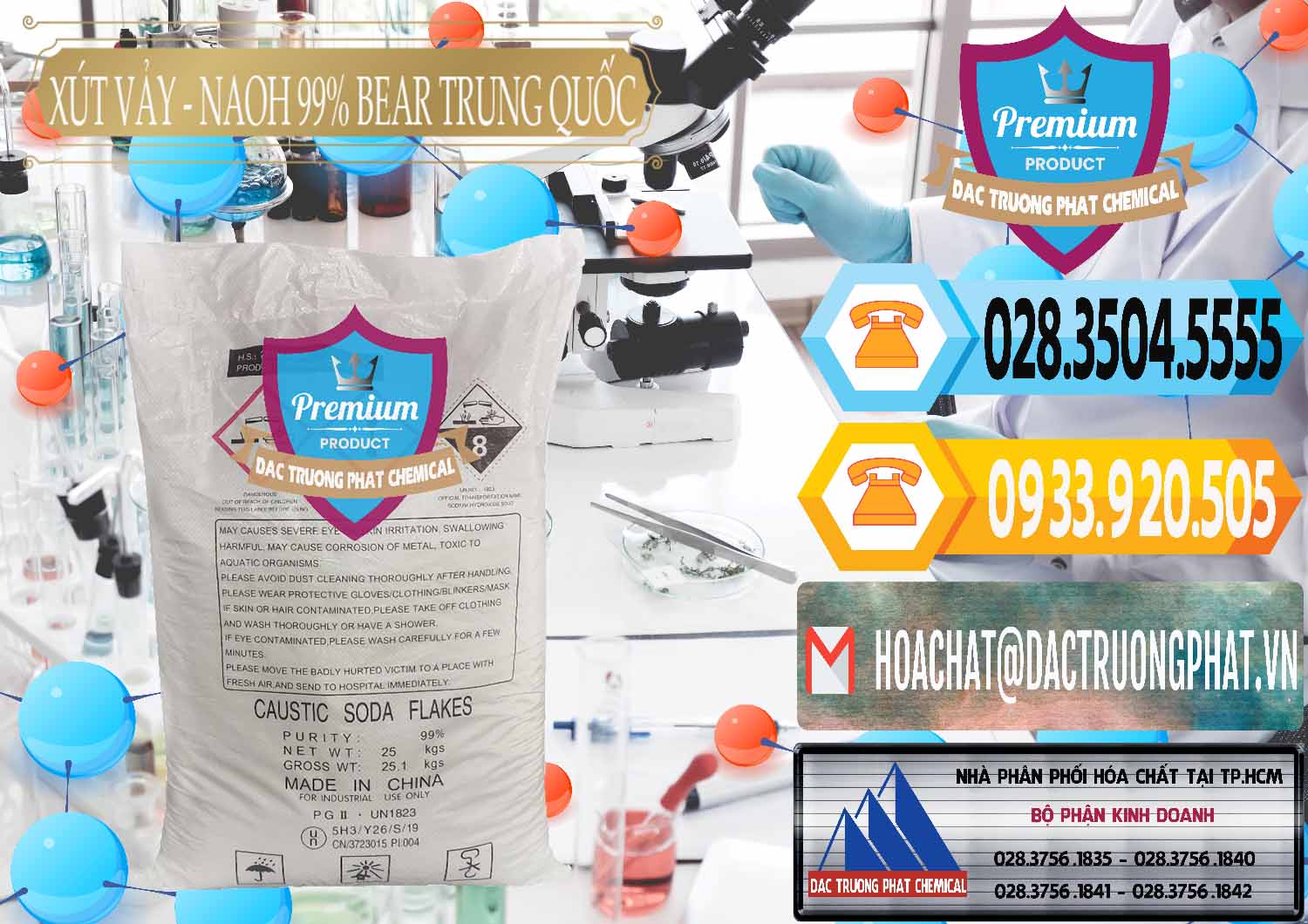 Nơi chuyên phân phối - bán Xút Vảy - NaOH Vảy 99% Bear Sơn Đông Trung Quốc China - 0175 - Nơi phân phối và nhập khẩu hóa chất tại TP.HCM - hoachattayrua.net