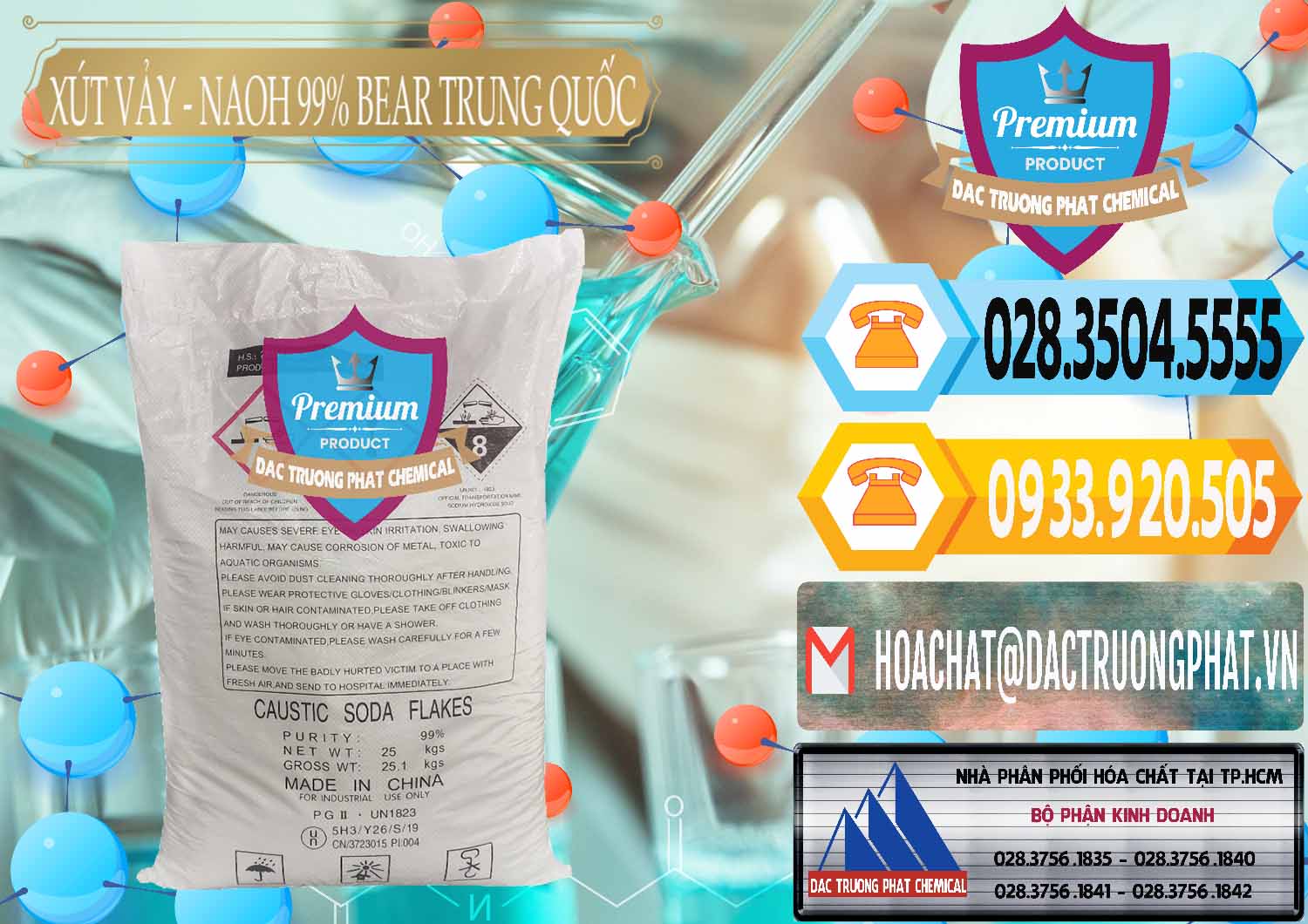Cty chuyên cung cấp & bán Xút Vảy - NaOH Vảy 99% Bear Sơn Đông Trung Quốc China - 0175 - Công ty nhập khẩu và cung cấp hóa chất tại TP.HCM - hoachattayrua.net