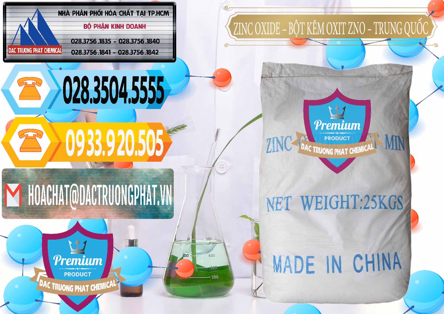 Nơi chuyên bán - cung ứng Zinc Oxide - Bột Kẽm Oxit ZNO Trung Quốc China - 0182 - Kinh doanh - phân phối hóa chất tại TP.HCM - hoachattayrua.net
