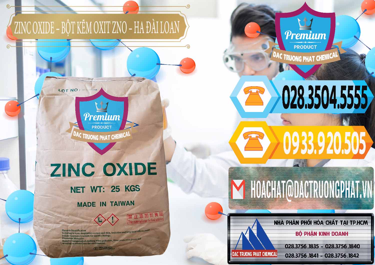 Nơi bán và phân phối Zinc Oxide - Bột Kẽm Oxit ZNO HA Đài Loan Taiwan - 0180 - Công ty cung cấp ( nhập khẩu ) hóa chất tại TP.HCM - hoachattayrua.net