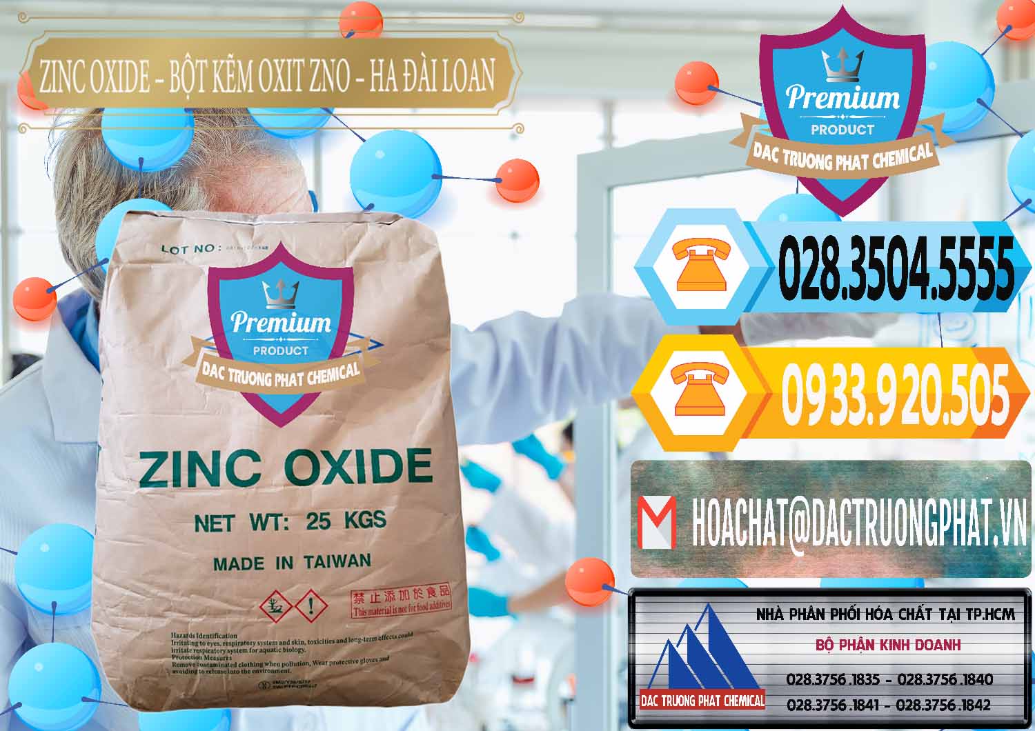 Công ty phân phối - bán Zinc Oxide - Bột Kẽm Oxit ZNO HA Đài Loan Taiwan - 0180 - Nhà phân phối & cung cấp hóa chất tại TP.HCM - hoachattayrua.net