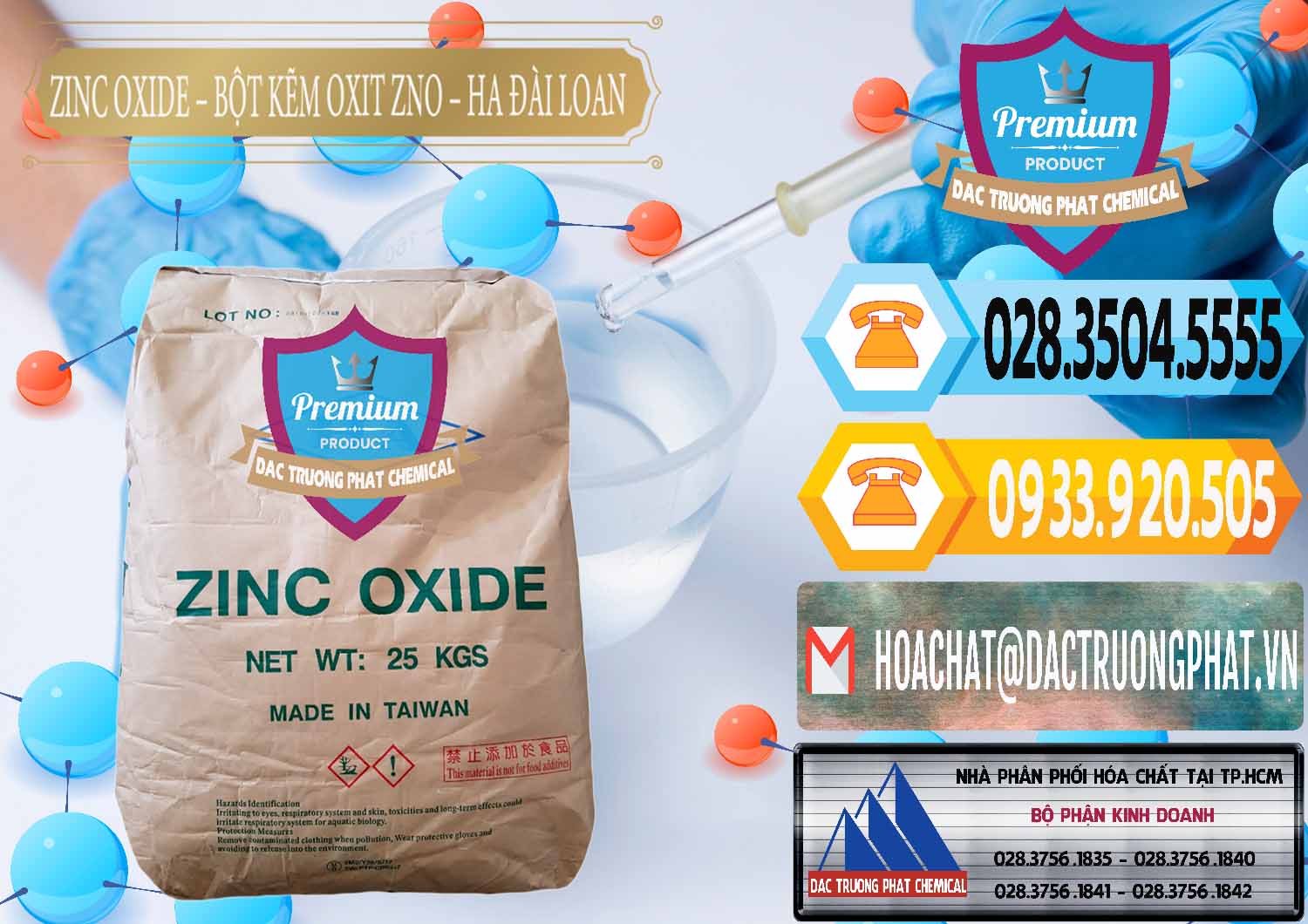 Nơi kinh doanh và bán Zinc Oxide - Bột Kẽm Oxit ZNO HA Đài Loan Taiwan - 0180 - Nơi chuyên cung cấp và bán hóa chất tại TP.HCM - hoachattayrua.net