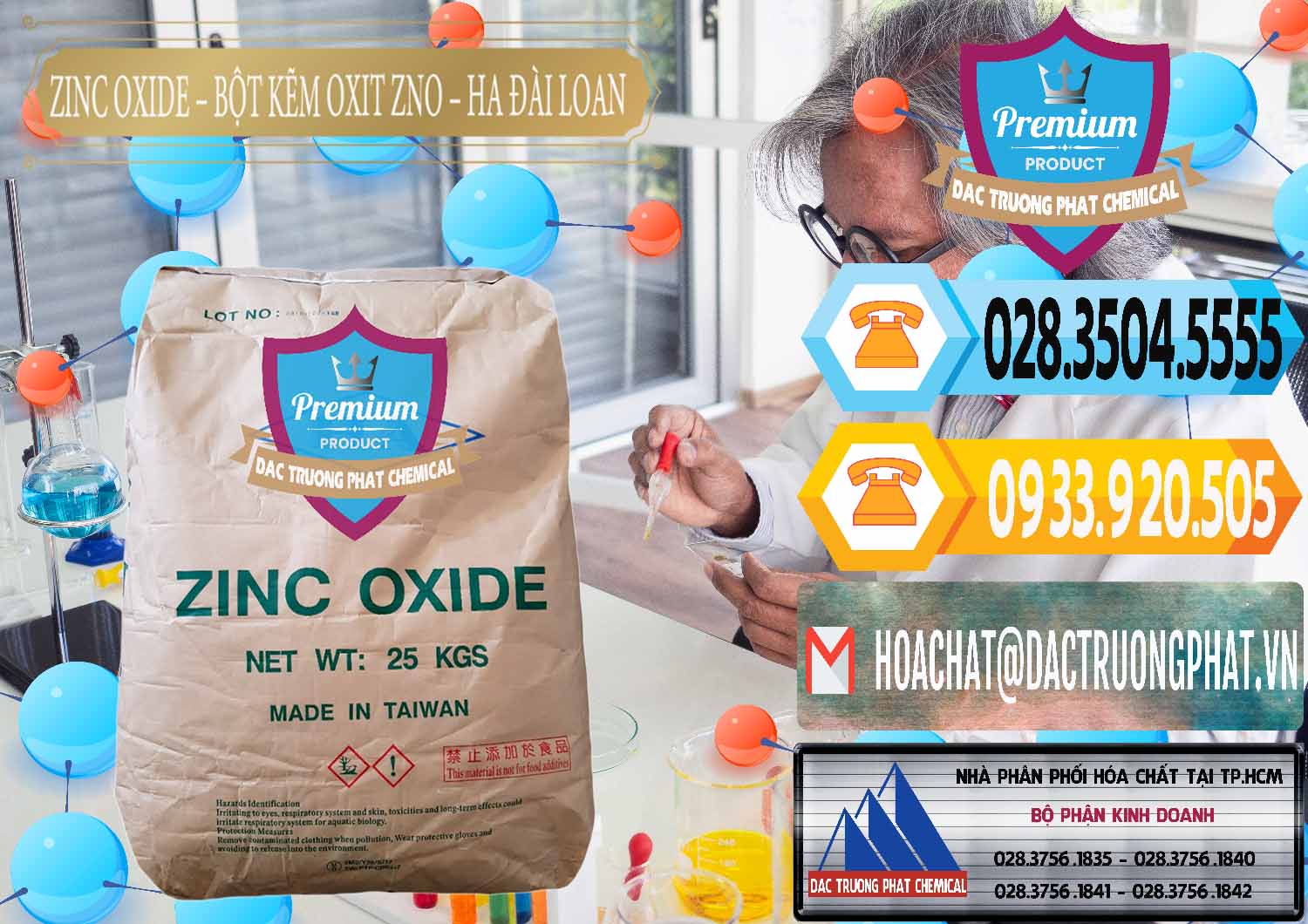 Bán và phân phối Zinc Oxide - Bột Kẽm Oxit ZNO HA Đài Loan Taiwan - 0180 - Đơn vị cung cấp - phân phối hóa chất tại TP.HCM - hoachattayrua.net