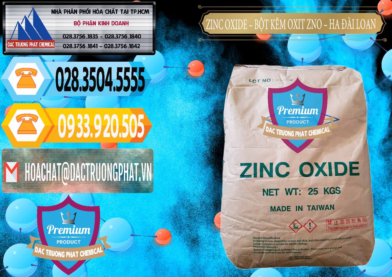 Chuyên bán - cung cấp Zinc Oxide - Bột Kẽm Oxit ZNO HA Đài Loan Taiwan - 0180 - Đơn vị cung ứng và phân phối hóa chất tại TP.HCM - hoachattayrua.net
