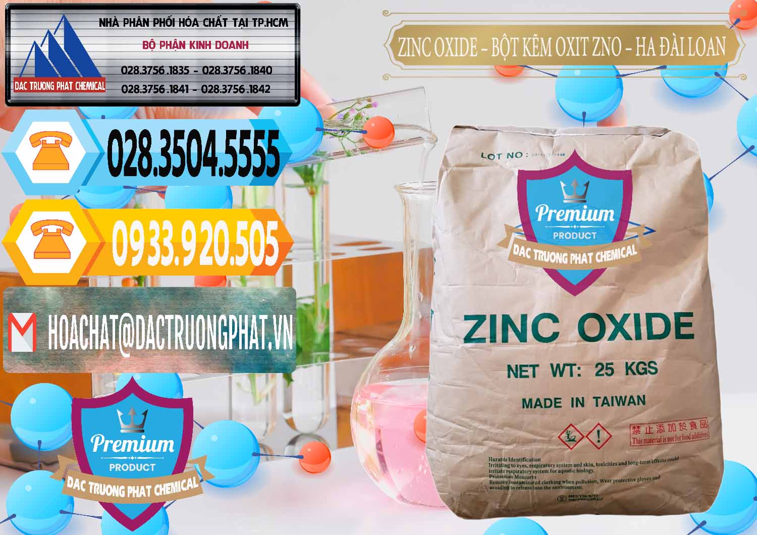 Cty chuyên bán và cung ứng Zinc Oxide - Bột Kẽm Oxit ZNO HA Đài Loan Taiwan - 0180 - Nơi chuyên phân phối và nhập khẩu hóa chất tại TP.HCM - hoachattayrua.net