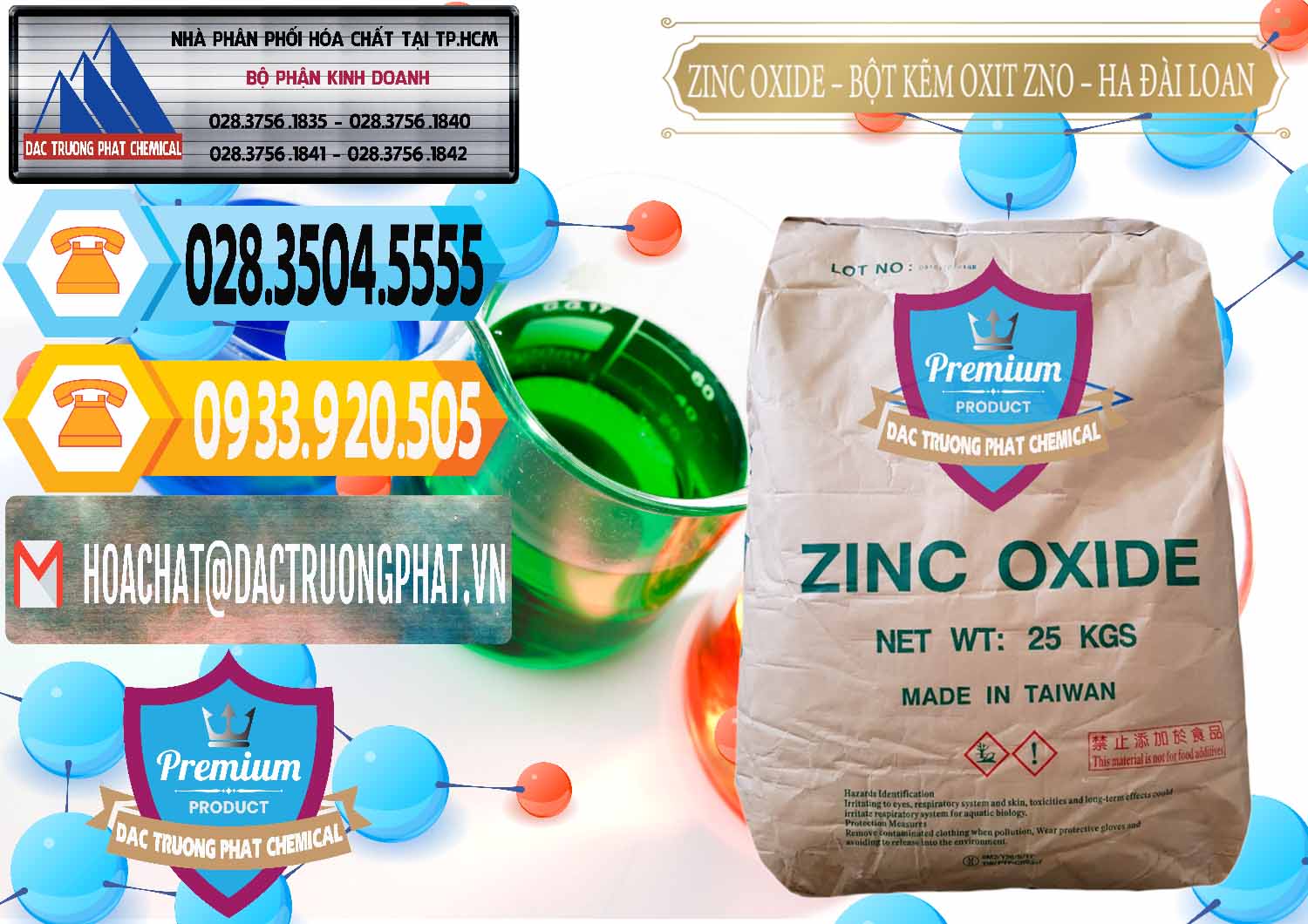 Nơi chuyên kinh doanh & bán Zinc Oxide - Bột Kẽm Oxit ZNO HA Đài Loan Taiwan - 0180 - Cty chuyên nhập khẩu ( cung cấp ) hóa chất tại TP.HCM - hoachattayrua.net