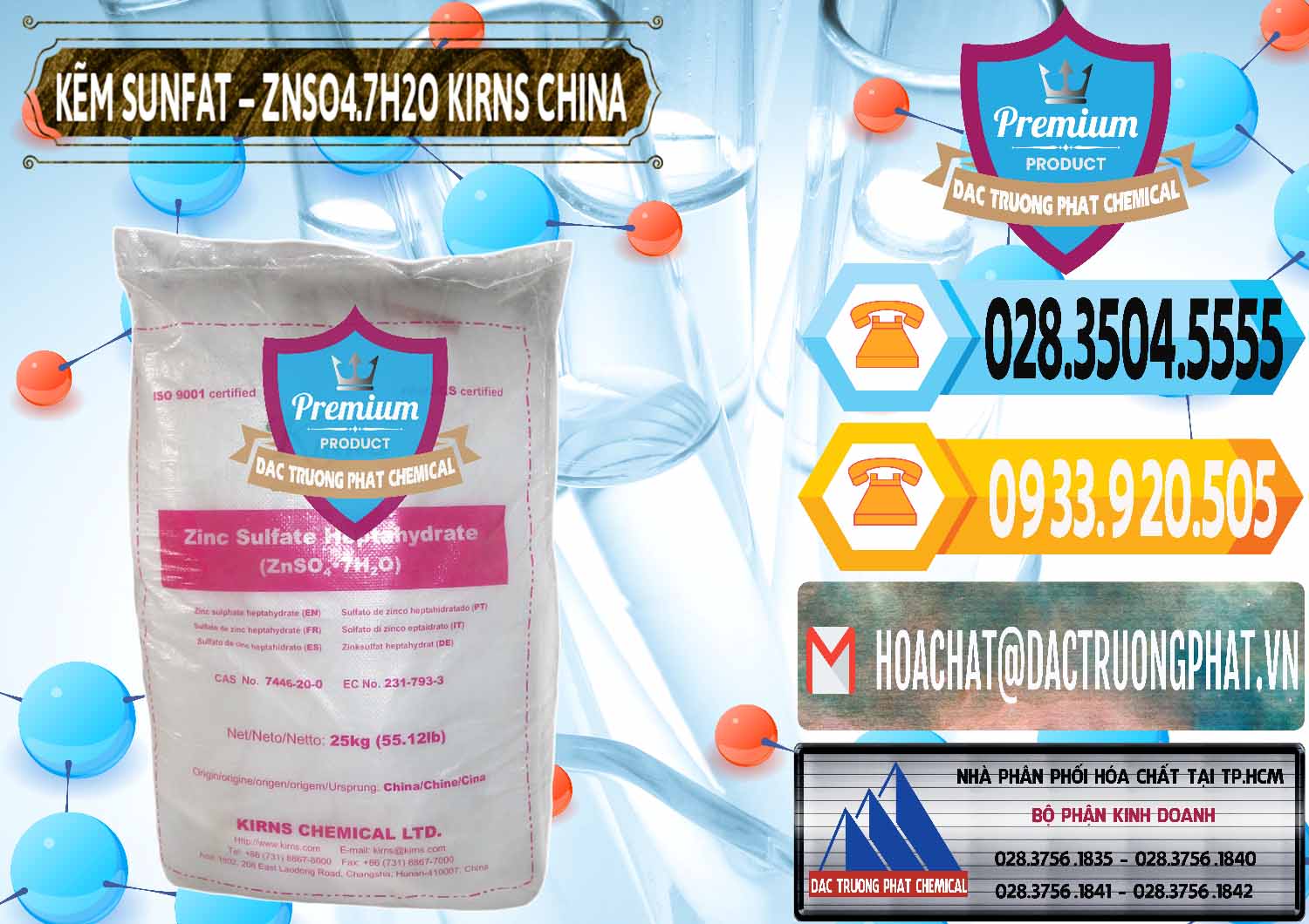 Cty bán và phân phối Kẽm Sunfat – ZNSO4.7H2O Kirns Trung Quốc China - 0089 - Chuyên phân phối và cung ứng hóa chất tại TP.HCM - hoachattayrua.net