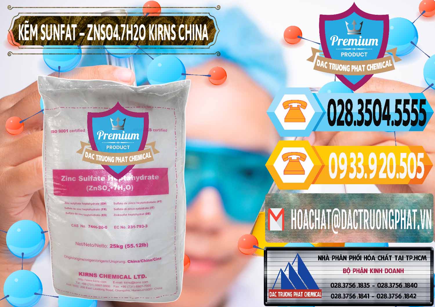 Nơi chuyên cung cấp và bán Kẽm Sunfat – ZNSO4.7H2O Kirns Trung Quốc China - 0089 - Cung cấp & kinh doanh hóa chất tại TP.HCM - hoachattayrua.net