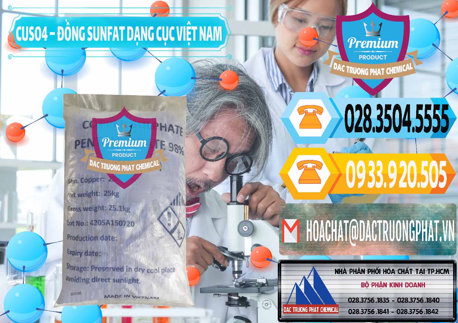 Công ty cung cấp _ kinh doanh CUSO4 – Đồng Sunfat Dạng Cục Việt Nam - 0303 - Công ty bán _ phân phối hóa chất tại TP.HCM - hoachattayrua.net