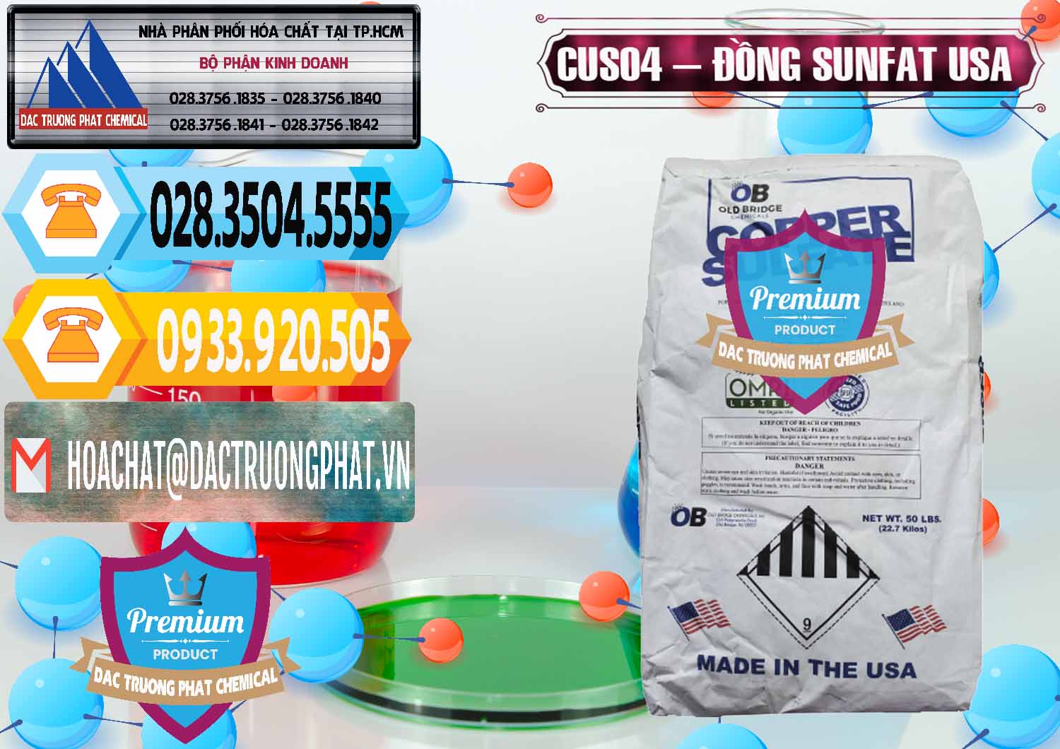 Nơi chuyên cung ứng ( bán ) CuSO4 – Đồng Sunfat Mỹ USA - 0479 - Cty chuyên cung cấp & nhập khẩu hóa chất tại TP.HCM - hoachattayrua.net
