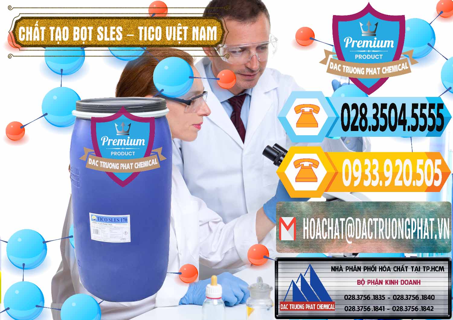 Nơi chuyên bán & cung cấp Chất Tạo Bọt Sles - Sodium Lauryl Ether Sulphate Tico Việt Nam - 0304 - Đơn vị kinh doanh & phân phối hóa chất tại TP.HCM - hoachattayrua.net