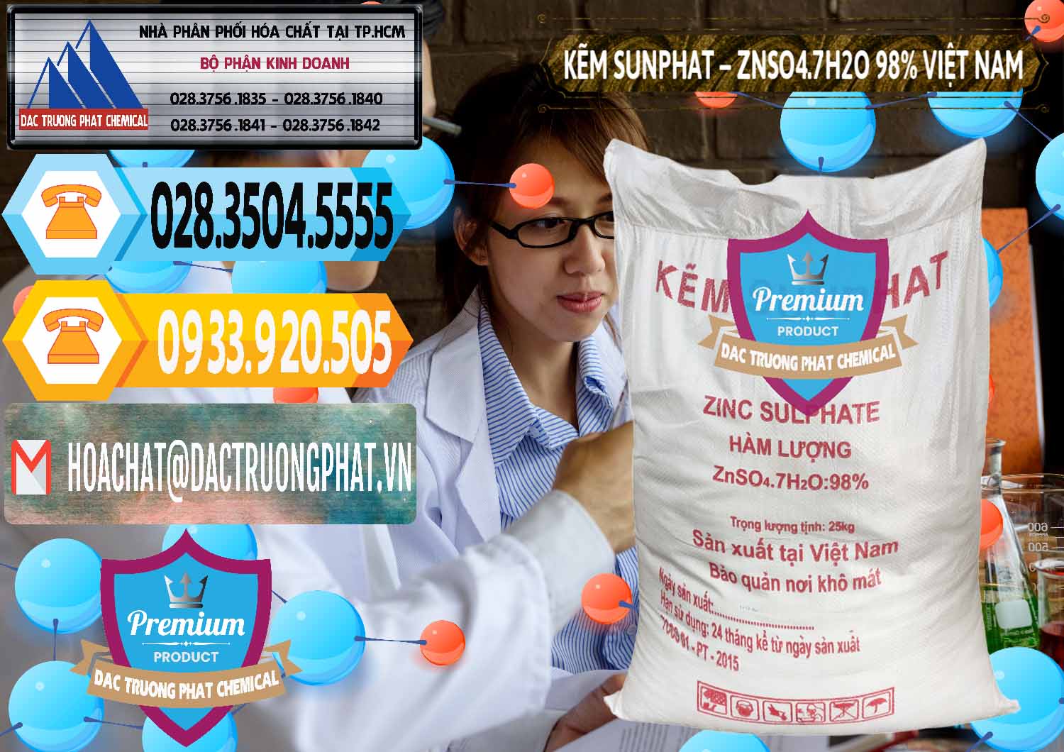 Đơn vị phân phối & bán Kẽm Sunfat – ZNSO4.7H2O Việt Nam - 0189 - Cty chuyên phân phối ( cung ứng ) hóa chất tại TP.HCM - hoachattayrua.net